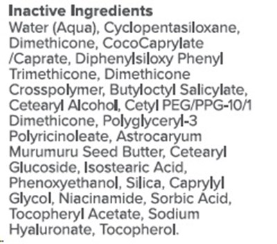 Inactive Ingredient List (Inactive Ingredients)